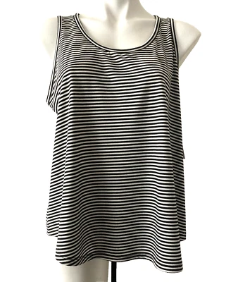 Arizona Jean Co Regular X-Large black/white striped polyester blend camisole. - Изображение 1 из 4