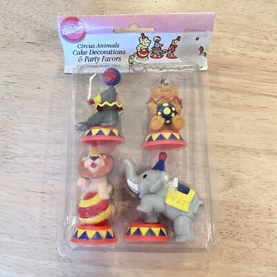 Wilton торт украшения цирка животных винтажный набор из 4 слон медведь печати лев - Изображение 1 из 4