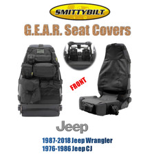 Smittybilt Front G.E.A.R. Seat Cover Black For 76-18 Jeep Wrangler / CJ 5661001