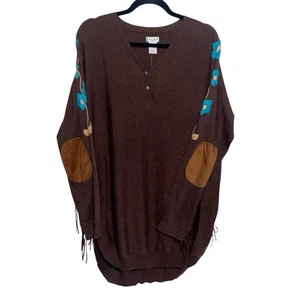 Tasha Polizzi Top Womens Medium Colorado Pullover Southwestern Western Concho - Picture 1 of 13