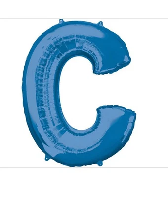 32 in. Letter C Shape Foil Balloon Blue - Image 1 of 4