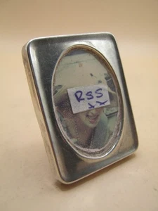 Vintage Hallmarked Sterling Silver & Oak Miniature Photo Frame - Picture 1 of 3