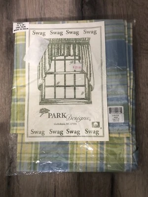 "Cortina Swag Park Designs verde amarillo azul casa de campo NUEVA 72"" X 36""" Foto 1 de 3