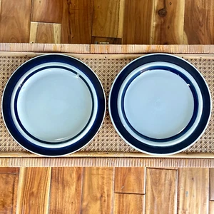 Vintage Arabia Of Finland Anemone Blue Set Of 2 Dinner Plates Ulla Procope - Picture 1 of 9