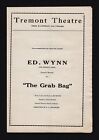 Ed Wynn "THE GRAB BAG" Ralph Riggs and Katherine Witchie 1925 Boston Program