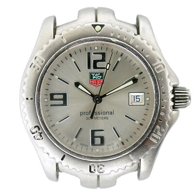 CABEZAL DE RELOJ TAG HEUER LINK SEL PROF ESFERA PLATEADA ACERO INOXIDABLE PARA PIEZAS/REPARACIÓN Foto 1 de 4