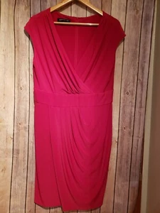 Jones Of New York Size 14 Faux Wrap Dress Stretch Jersey - Picture 1 of 6