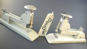 Swingline No.13 Vintage Industrial Heavy Duty Speed Stapler Beige 7 3/4" Chrome - Bild 1 von 18