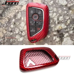 Red Carbon Fiber For Corvette C8 Stingray Z06 2020-24 2025 Remote Key Cover Case - Picture 1 of 8
