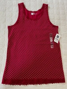 NEW Girls July 4th tank top Gap Kids Red 14-16 XXL Polka Dot - Picture 1 of 7