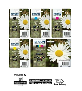Epson 18 Ink Cartridges Genuine CMYK Set For XP-205 XP-425 XP-405 XP-305 Lot - Picture 1 of 6