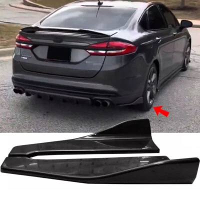 Difusor de parachoques trasero negro brillante 2 piezas espatas divisoras laterales para Ford Fusion Foto 1 de 4