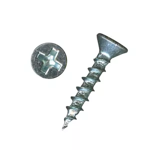 100 Stück #6 x 3/4" Flachkopf Kreuzschlitz Tiefgewinde Holzschrauben Nickel - Bild 1 von 2