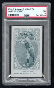 1922 E120 American Caramel Jake Daubert PSA 5 Third Highest Cincinnati Reds Card - Picture 1 of 2