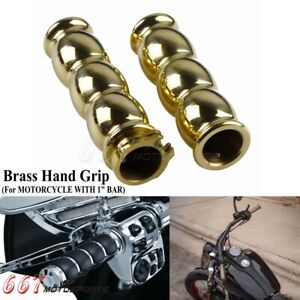 Brass Motorcycle Grips 1 inch for Harley Davidson Sportster Dyna Softail 