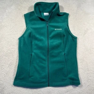 Columbia Fleece Weste durchgehender Reißverschluss ärmellos Outdoor Activewear grün M Gorpcore gebraucht, in einwandfreiem Zustand - Bild 1 von 6