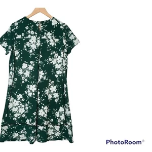 J JILL WEAREVER COLLECTION Gr. XSP smaragdgrün geblümt perfektes T-Shirt Kleid - Bild 1 von 7