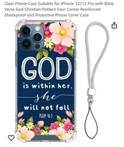 Flowers Bible Verse Christian Case For iPhone12 /12 Pro Psalm46:5 - Bild 1 von 6