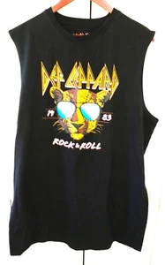 1983 Def Leppard schwarzes ärmelloses Tank Top T-Shirt Gr. L + 1983 Motley Crue Pin - Bild 1 von 7
