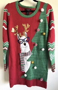 Mujer Feo Navidad Suéter Animal Divertido Fiesta Vacaciones Verde Rojo Talla Grande - Imagen 1 de 11