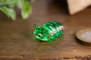 Hecho a mano Verde Pequeño Vidrio Oruga Jardín Decoración Adorno Regalo Terrario - Imagen 1 de 7