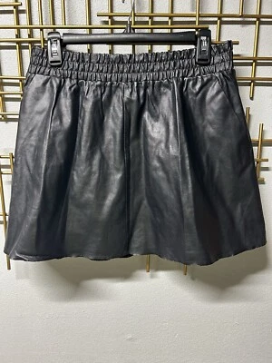 BCBG MAXAZRIA Mujer Negro Imitación Cuero Falda M Laika Mini Falda Foto 1 de 4