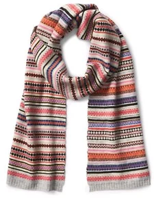 NEW Gap Mens Womens Crazy Striped Fair Isle Soft Merino Wool Blend Scarf NWT - Picture 1 of 3