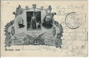 1897 Pioneer Real Photo Portraits Art Nouveau Postcard Otto von Bismarck - Picture 1 of 2