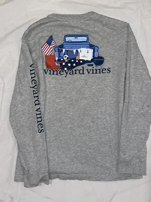 Camisa patriótica manga larga Vineyard Vines bandera americana juvenil mediana 12-14 para niños Foto 1 de 4