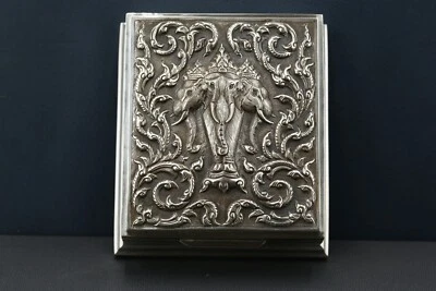 Silber Kasten 925 Silber Zigarren Zigaretten Schmuck Box Holz Innenlay 240,22 g - Bild 1 von 4