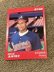 1990 Star Red Blank Back Promo Dave Justice Braves - Picture 1 of 3