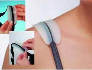 NEW 2 Silicone Non Slip Shoulder Pads Bra Strap Cushion Pain Relief Comfort Lady - Picture 1 of 2