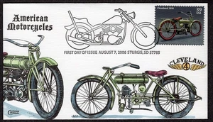 2006 AMERICAN MOTORCYCLES 1918 Cleveland (4086) - Collins Hand Painted FDC TD799 - Picture 1 of 1