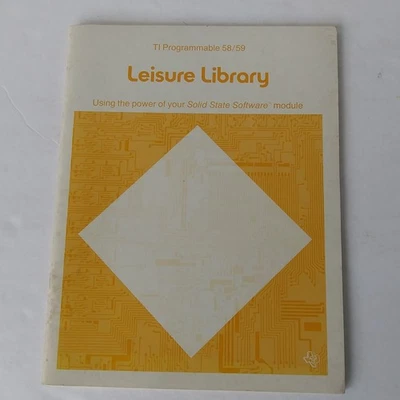 TI Programmable 58/59 Leisure Library Manual Solid State Software Module Guide - Image 1 of 4