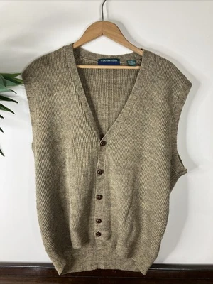 Vintage Claybrooke Knit Cardigan Sweater Vest Wool Blend Mens Size XL - Image 1 of 4