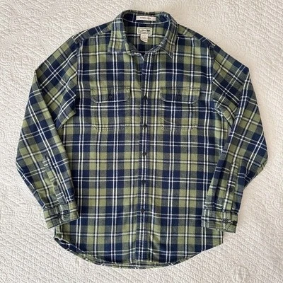LL Bean Vintage Men's Plaid Flannel Shirt 100% Cotton Slightly Fitted Medium - Image 1 of 4