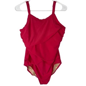 Miraclesuit Tiered Layered Slimming Shaping One Piece Swimsuit Underwire 14 - Picture 1 of 7