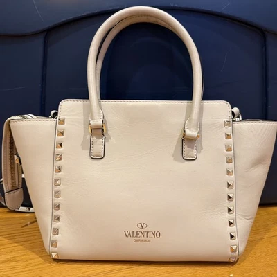 Valentino Calfskin Rockstud Double Handle Small Tote - Image 1 of 4