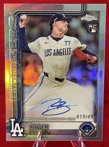 2025 Topps Chrome Baseball - River Ryan #RA-RR Auto 419/499 Refractor - Dodgers - Bild 1 von 3