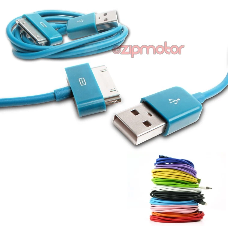 20X 10FT 30-PIN USB SYNC DATA CHARGER AQUA BLUE CABLE IPHONE 4S IPOD TOUCH IPAD - Image 1 of 1