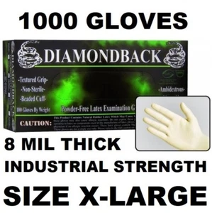 Guantes de examen de látex DIAMOND BACK, agarre texturizado, 8 mil, estuche de 1000, talla X-GRANDE - Imagen 1 de 2