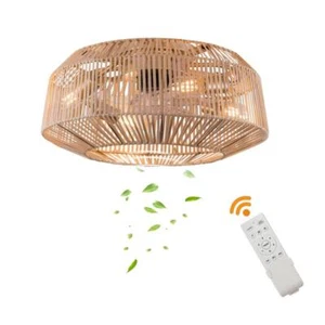OUKANING Ceiling Fan Indoor w/ Reversible Motor Remote Control 6-Speeds Caged - Picture 1 of 10