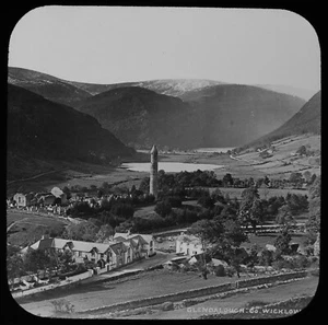 ANTIQUE Magic Lantern Slide GLENDALOUGH CO WICKLOW C1890 VICTORIAN PHOTO IRELAND - Picture 1 of 2