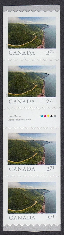 GUTTER COIL strip of 4 = Far and Wide - CABOT TRAIL 2.71 MNH Canada 2020 #3219ii - Image 1 of 1