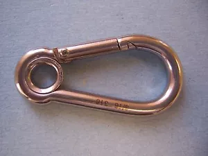 5 Ganci a molla in acciaio inox T316, dimensioni 3/16" (50 mm x 5 mm) con occhiello - Foto 1 di 1