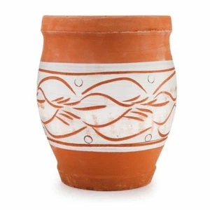 Marokkanischer Keramik-Blumentopf Harcha 4 Ton Natur - Bild 1 von 4