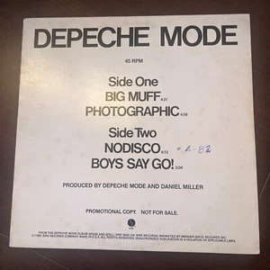Depeche Mode Big Muff/Photographic/Nodisco/Boys Say Go! 12" Sire Promo - Picture 1 of 6