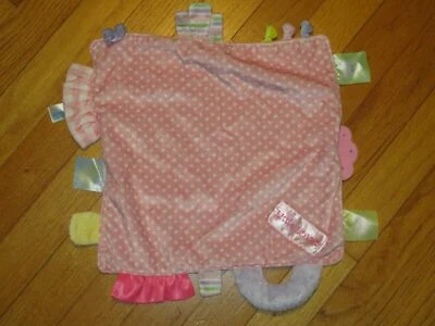 Kids Preferred Pink Crinkle Knot Tabs Satin Back Security Blanket/Little Lovey - Image 1 of 4