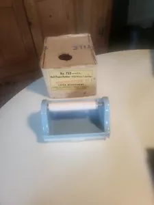 Portarrollos de papel higiénico de cerámica porcelana azul claro vintage años 50 1960 nos nuevo - Imagen 1 de 7