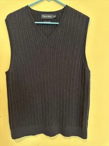 Vintage Polo Ralph Lauren Golf Sweater Mens Large Vest Cotton Pima Alpaca Pony - Picture 1 of 5